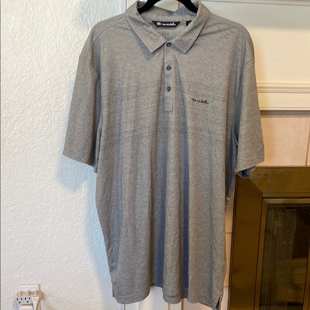 Travis Mathew Gray Polo Shirt Classic Knit Design XXL